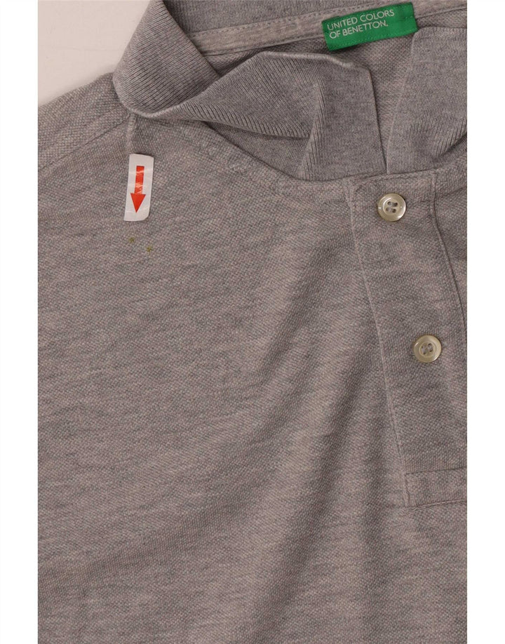 Benetton Polo Hombre Grande Gris Algodón