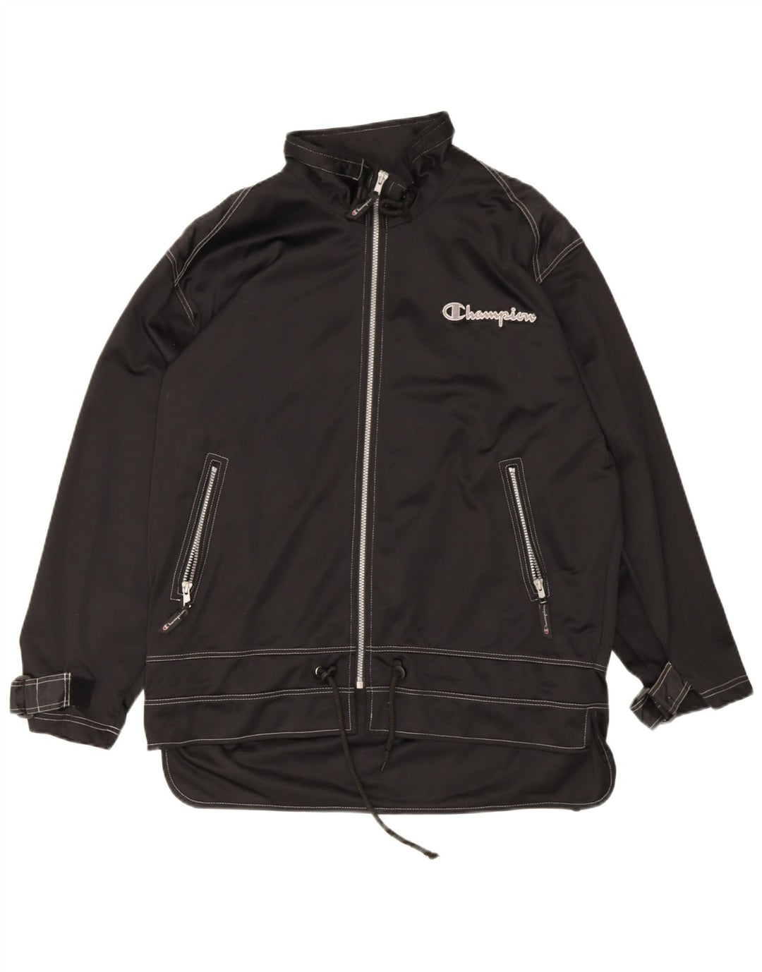 Champion Chaqueta de chándal gráfica para hombre Poliéster negro mediano