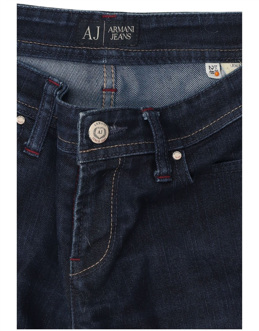 ARMANI Vaqueros Rectos Mujer W28 L32 Azul Marino