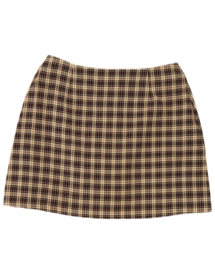 Dorothy Perkins Minifalda para mujer Reino Unido 16 Grande W32 Marrón Cuadros Poliéster
