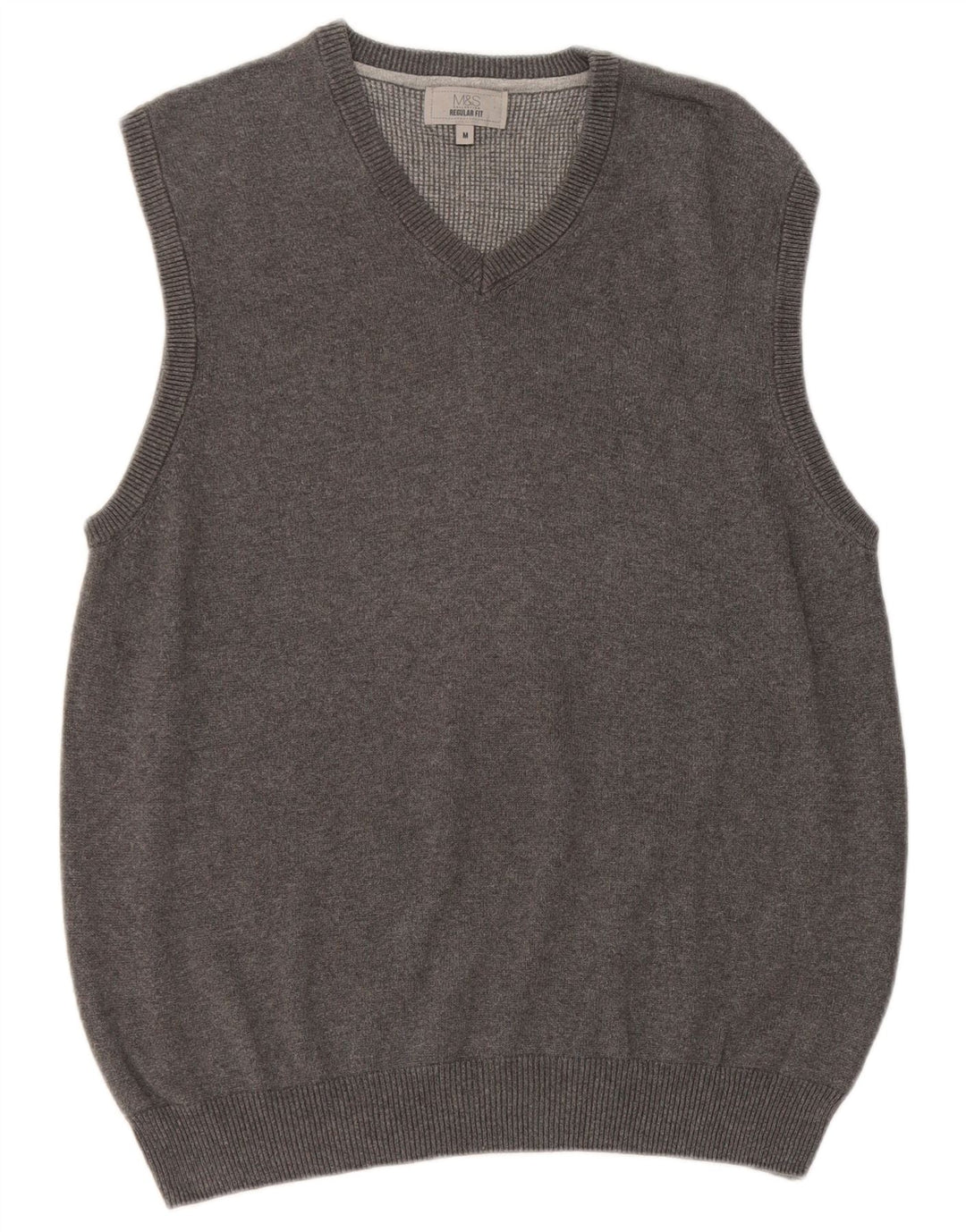 Marks & Spencer Camiseta sin mangas de ajuste regular para hombre de algodón gris medio