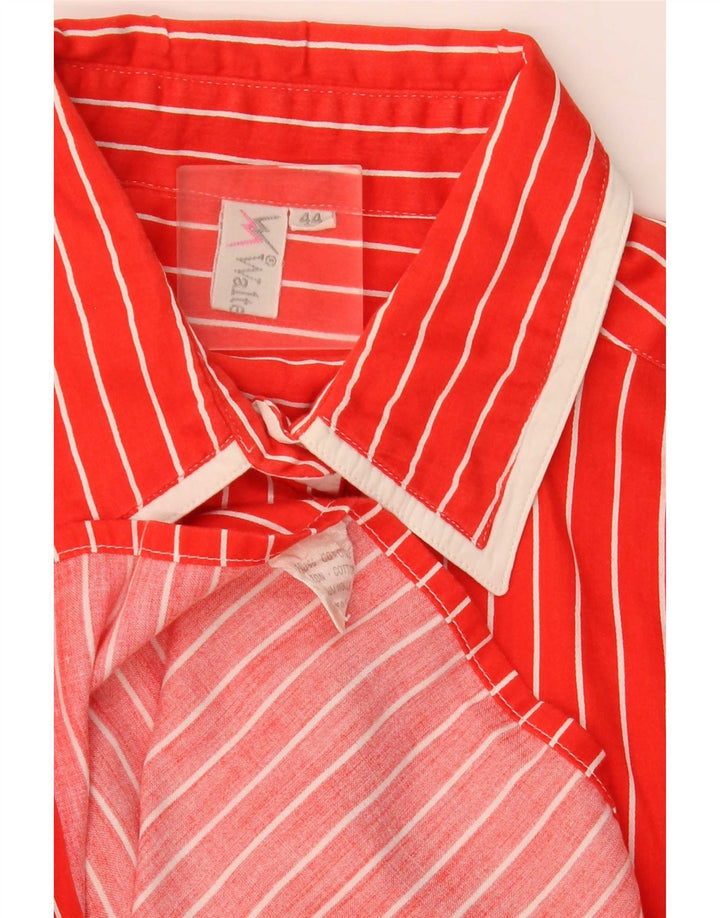 Camisa vintage para mujer IT 44 Algodón a rayas rojas medianas