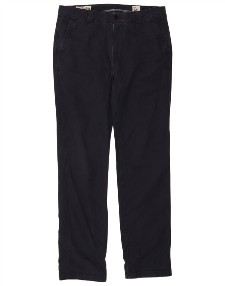 FAT FACE Pantalón chino ajustado para hombre W34 L34 Azul marino Algodón