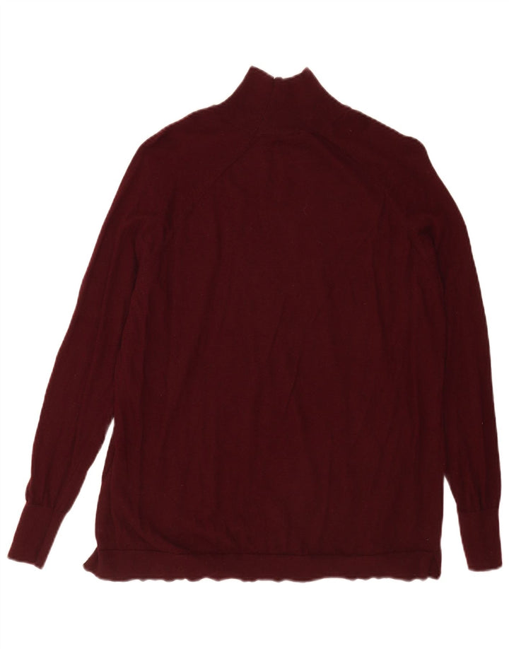 Massimo Dutti Jersey Cuello Alto Hombre XS Lana Burdeos