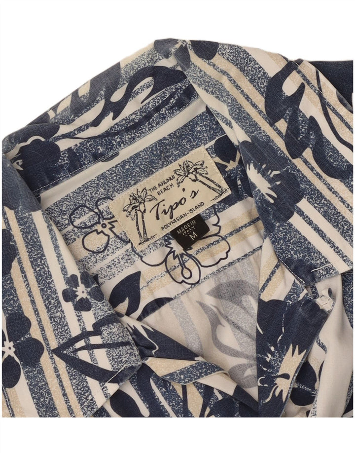 Tipo' S Camisa de manga corta para hombre de algodón floral azul medio
