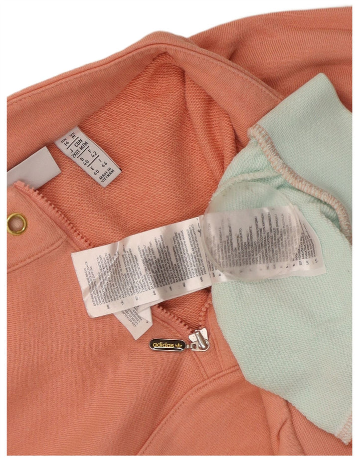 Adidas - Sudadera corta extragrande para mujer, talla 40, color rosa mediano