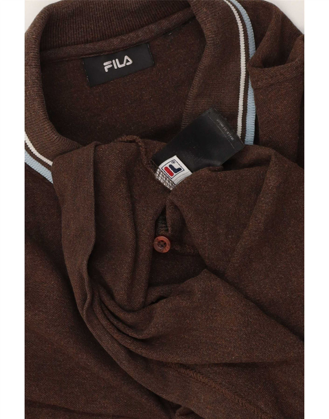 Fila Polo para hombre de algodón marrón grande