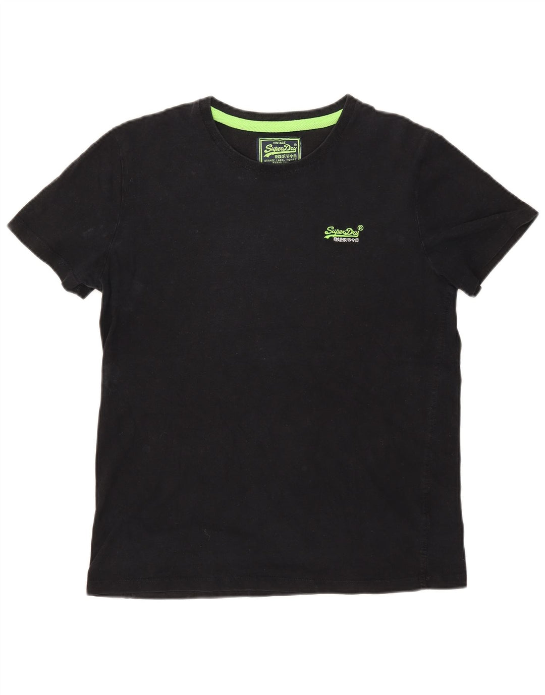 Superdry Camiseta para hombre Top grande de algodón negro