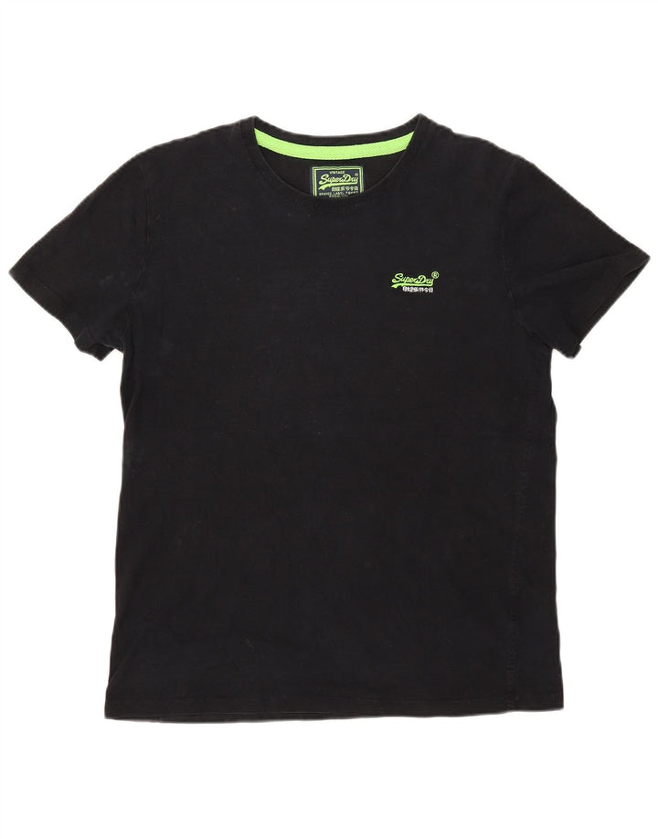 Superdry Camiseta para hombre Top grande de algodón negro