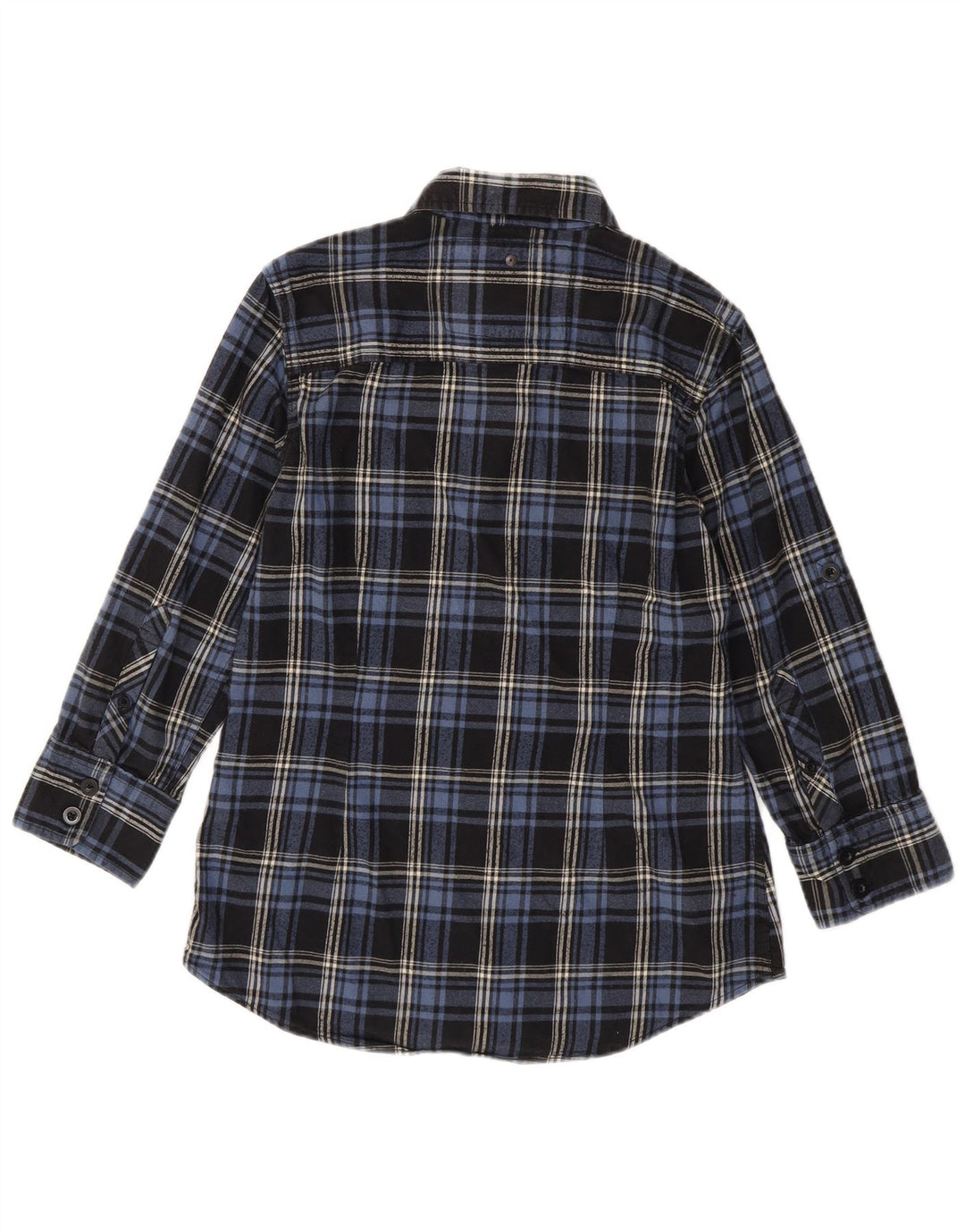 SUPERDRY Camisa de franela de manga 3/4 para mujer UK 44 Medium Navy Blue Check