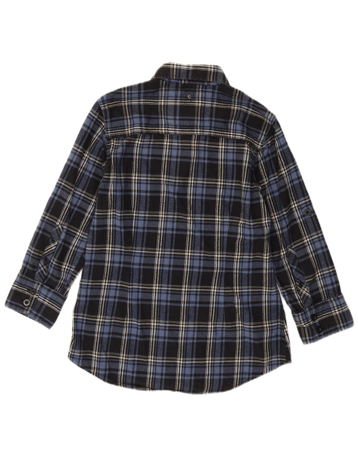 SUPERDRY Camisa de franela de manga 3/4 para mujer UK 44 Medium Navy Blue Check