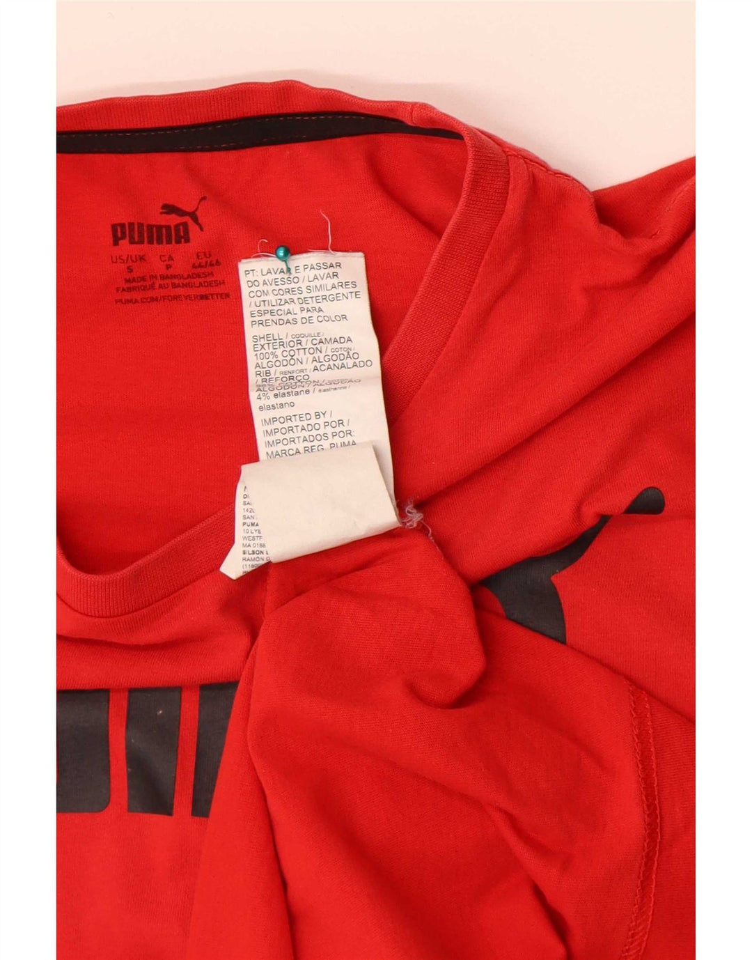 Puma Camiseta gráfica para hombre Top Small Red Cotton