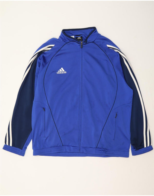 Adidas - Chaqueta de chándal para hombre, talla 44/46, poliéster, color azul grande