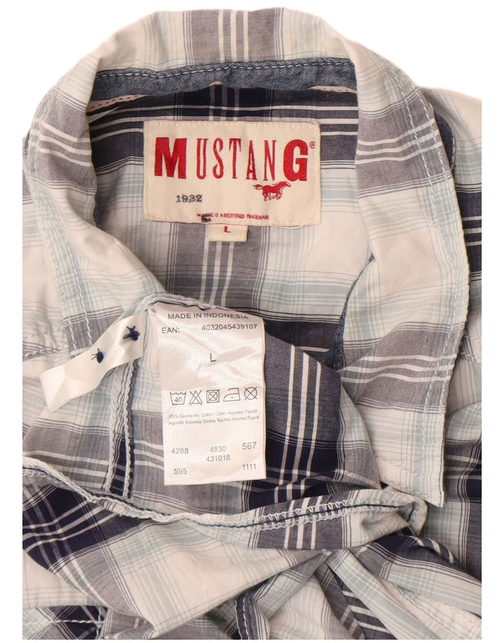 Camisa Mustang Hombre Grande Cuadros Multicolor Algodón