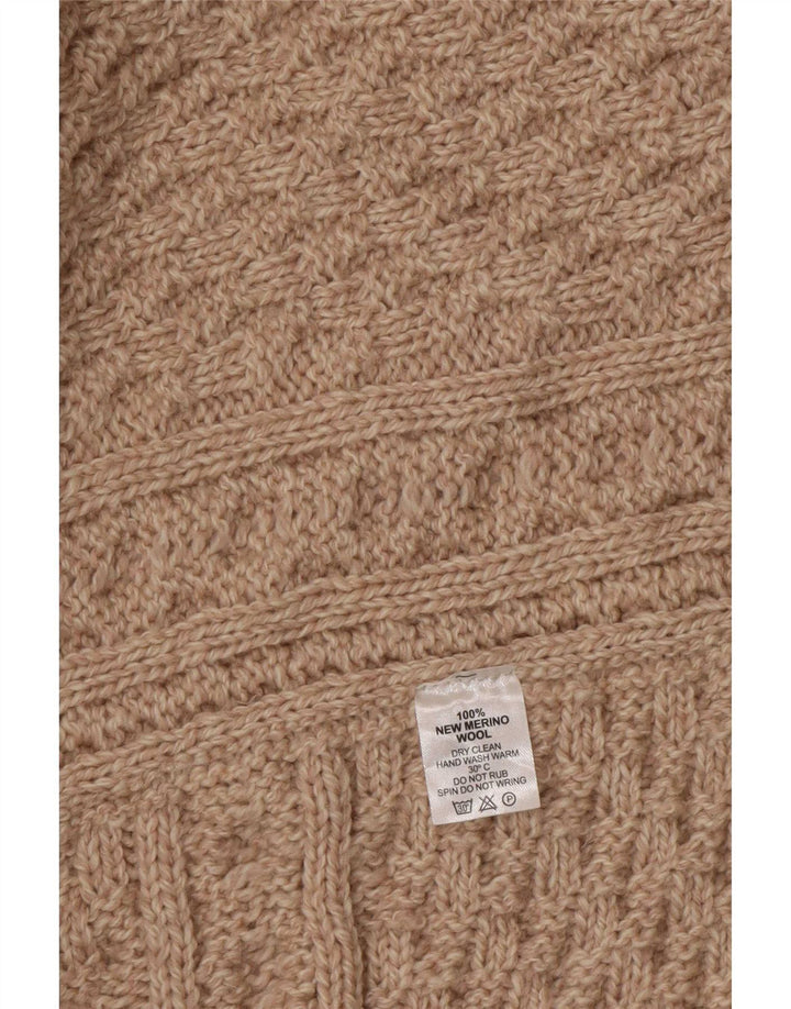 Aran Poncho Jumper para Mujer Talla única Beige