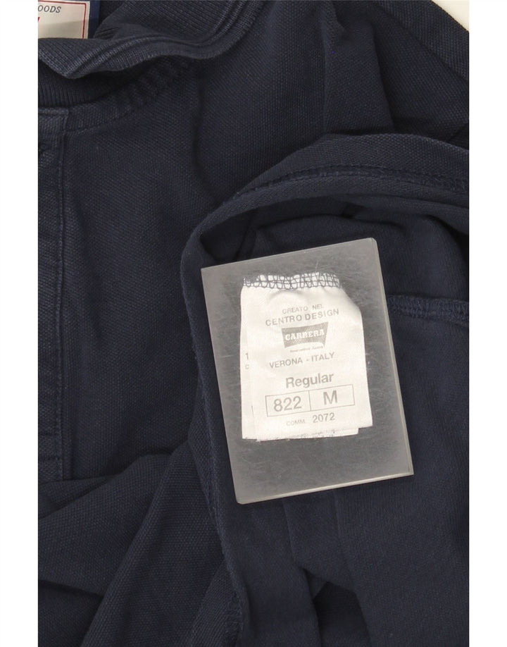Carrera Polo regular de manga larga para hombre Algodón azul marino medio