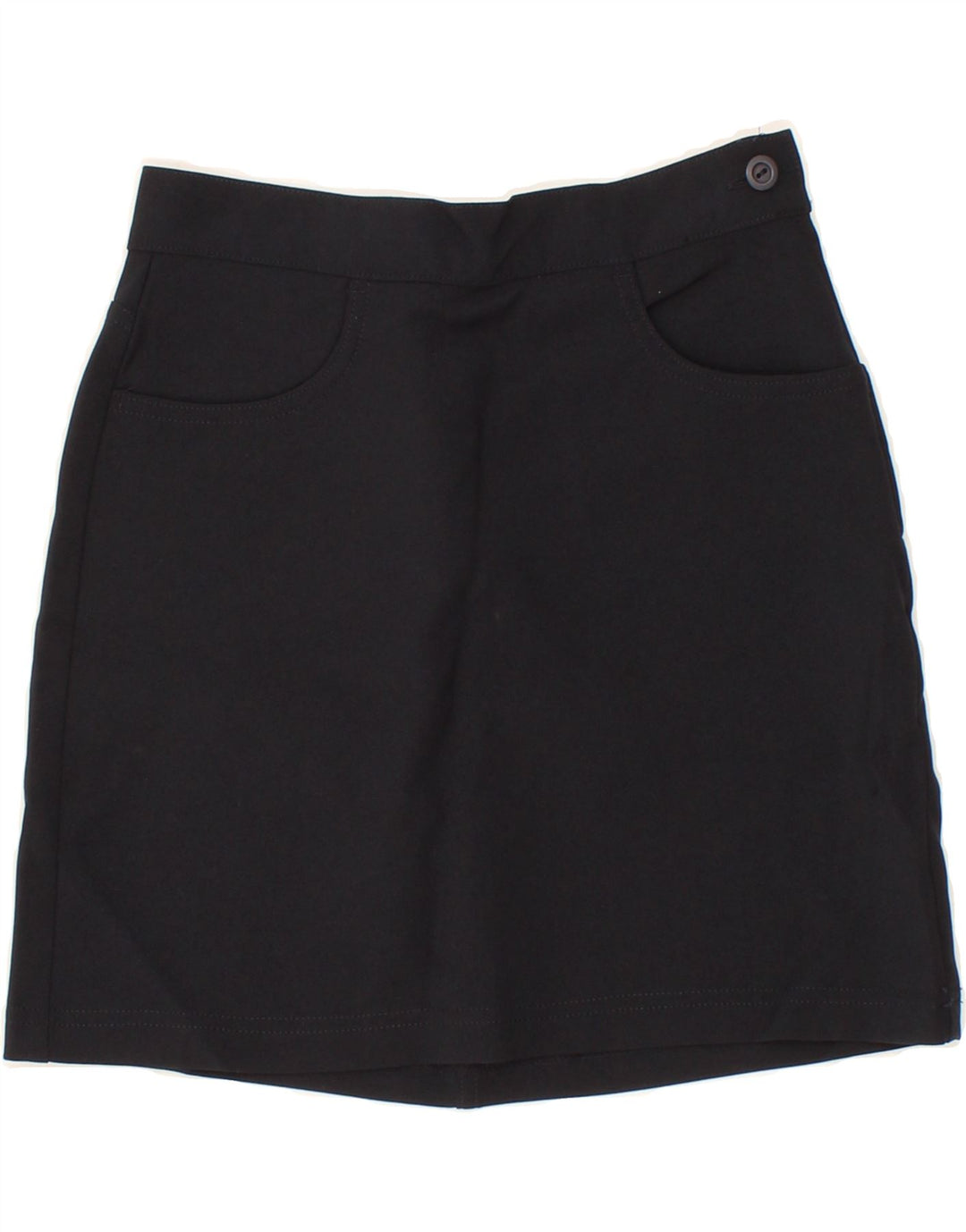 BENETTON Girls A-Line Skirt 9-10 Years W24 Black Polyester Vintage Benetton and Second-Hand Benetton from Messina Hembry 
