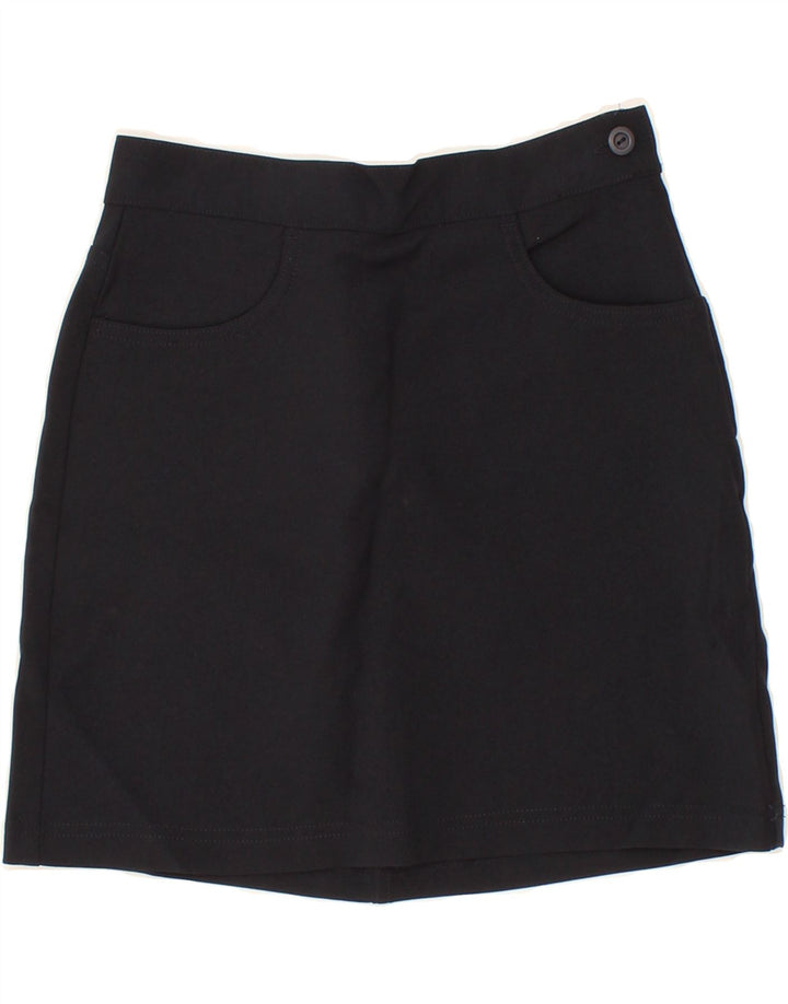 BENETTON Girls A-Line Skirt 9-10 Years W24 Black Polyester Vintage Benetton and Second-Hand Benetton from Messina Hembry 