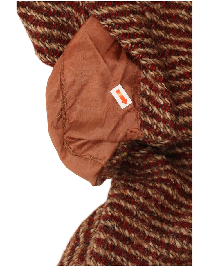 AQUASCUTUM Abrigo para mujer Reino Unido 12 Medio rojo moteado lana nueva clásico