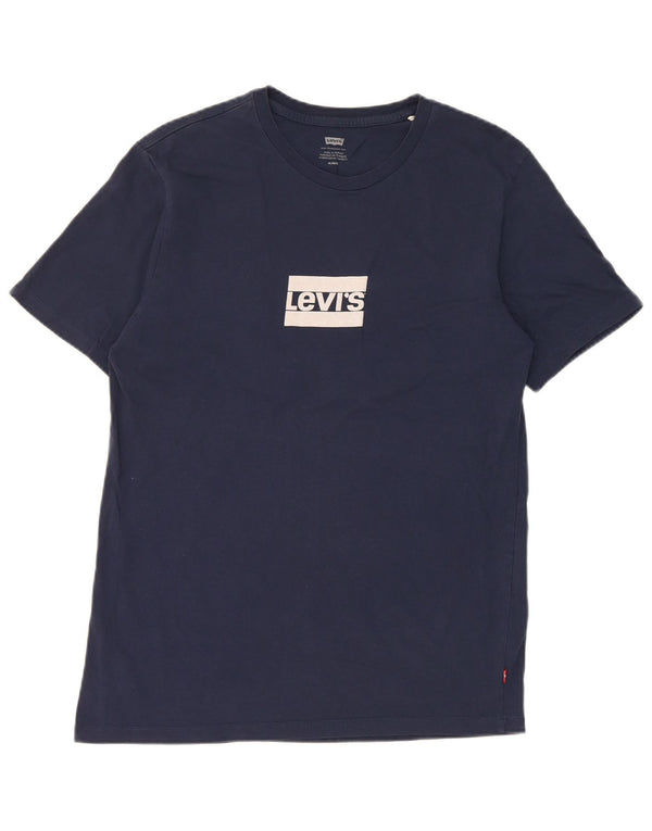 Levi's Hombre Camiseta Gráfica Top Medium Azul Marino Algodón