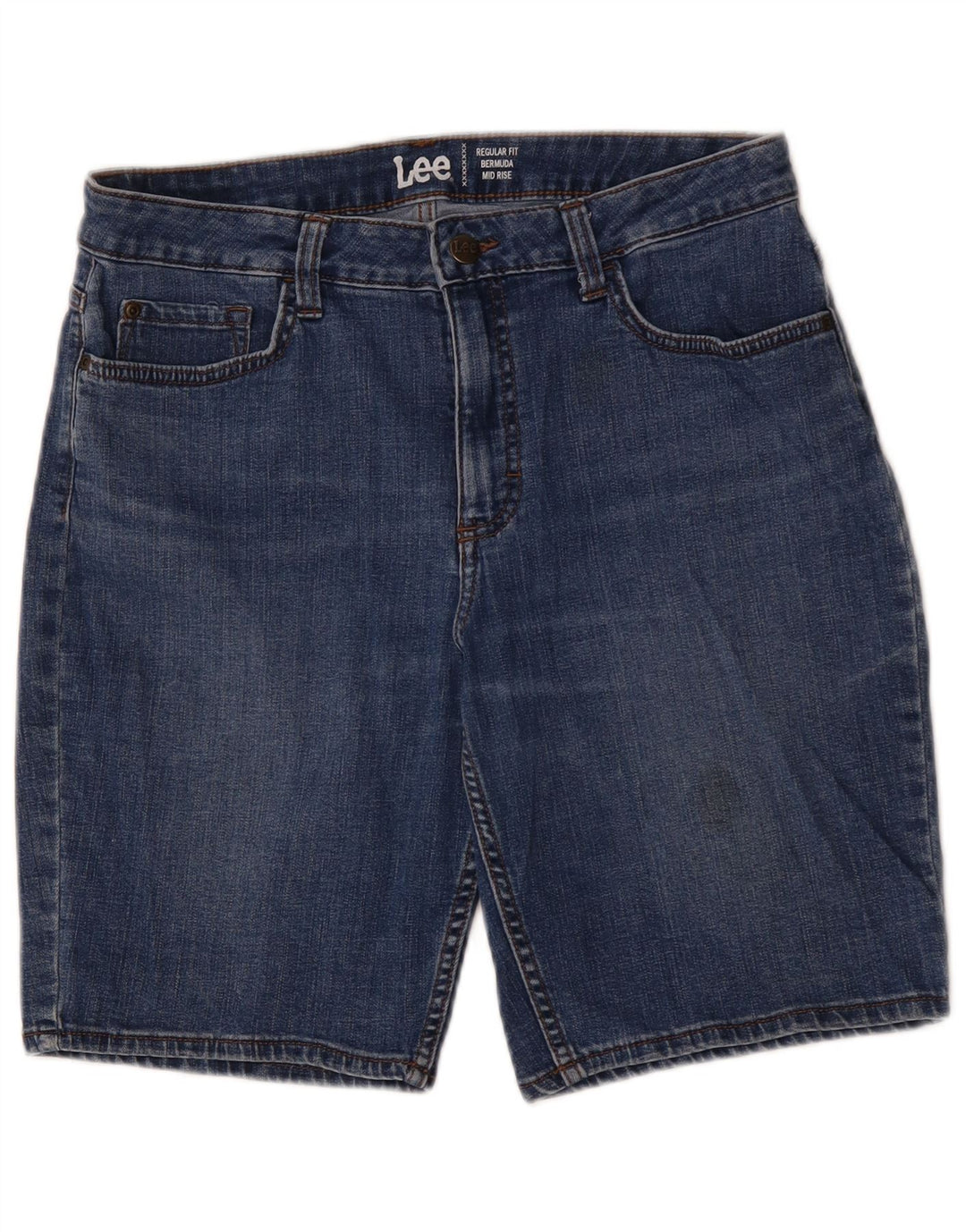 LEE Bermudas vaqueras de talle medio y ajuste regular para mujer W32 Azul grande