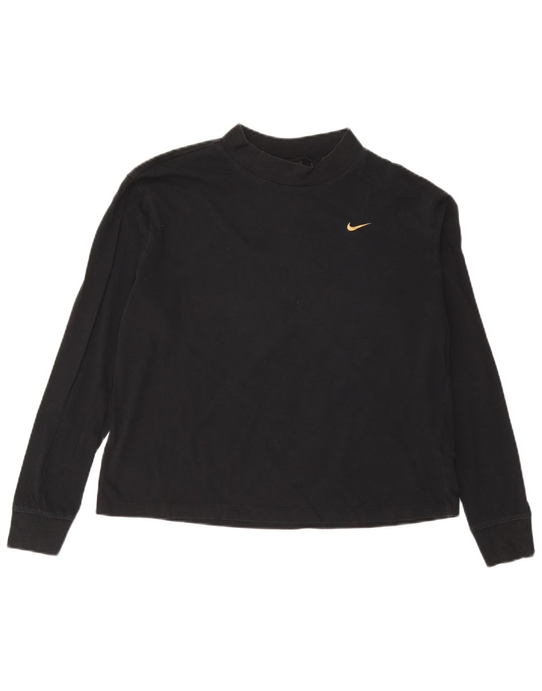 Nike - Camiseta de manga larga para mujer, talla 40, talla pequeña, algodón negro