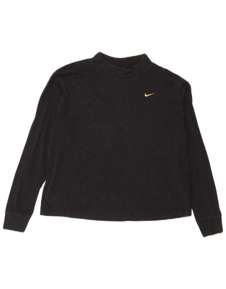 Nike - Camiseta de manga larga para mujer, talla 40, talla pequeña, algodón negro