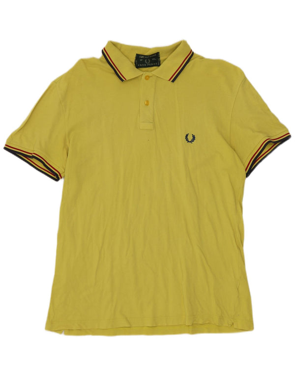 FRED PERRY Polo para hombre de algodón amarillo grande
