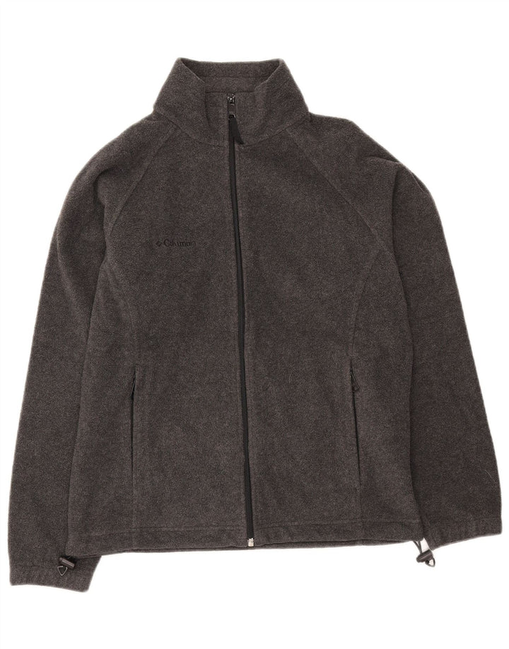 COLUMBIA Womens Fleece Jacket UK 14 Medium Grey Polyester