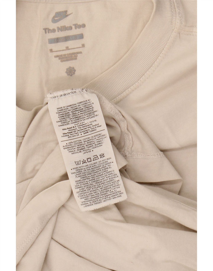 Nike Camiseta holgada para hombre Top mediano de algodón blanco roto