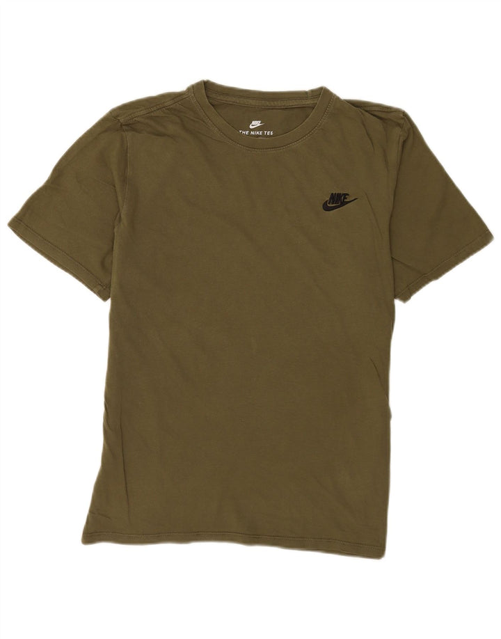 Nike Camiseta de corte atlético para hombre Top de algodón caqui mediano