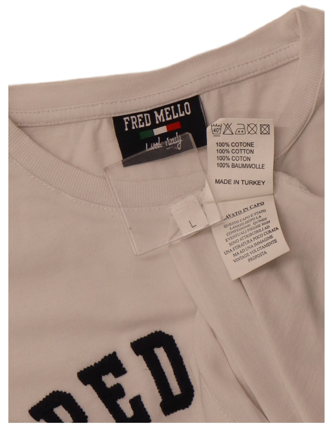 FRED MELLO Camiseta gráfica para hombre Top grande de algodón blanco