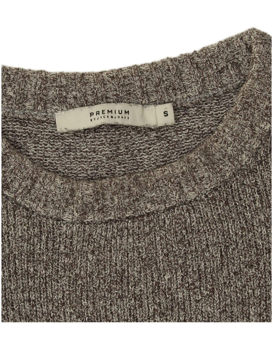 Jack & Jones Jersey con cuello redondo para hombre, talla pequeña, algodón gris