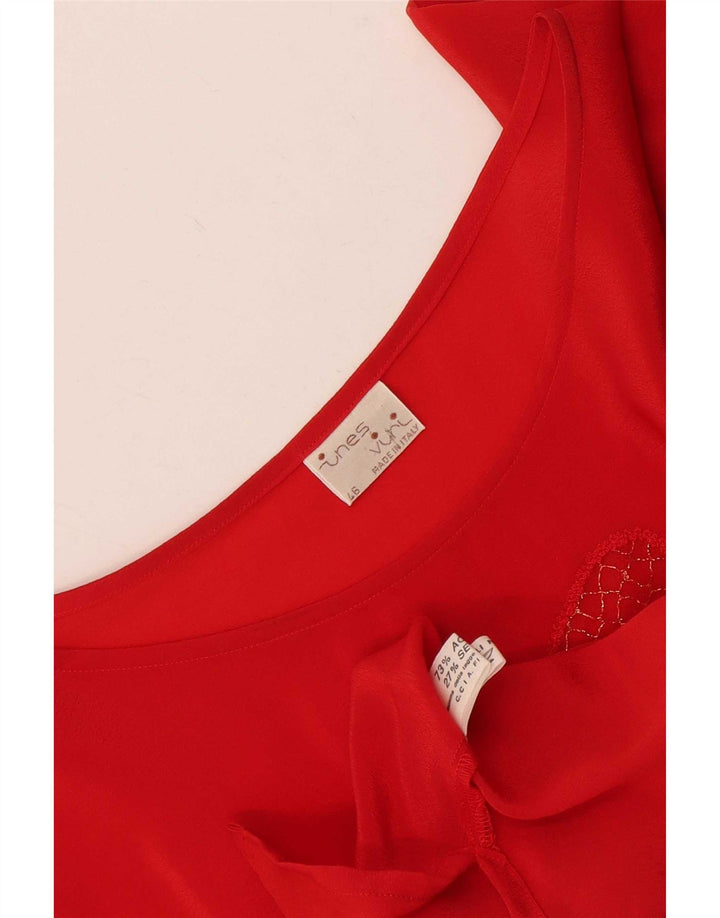 Blusa Mujer Ines Top IT 46 Grande Acetato Floral Rojo