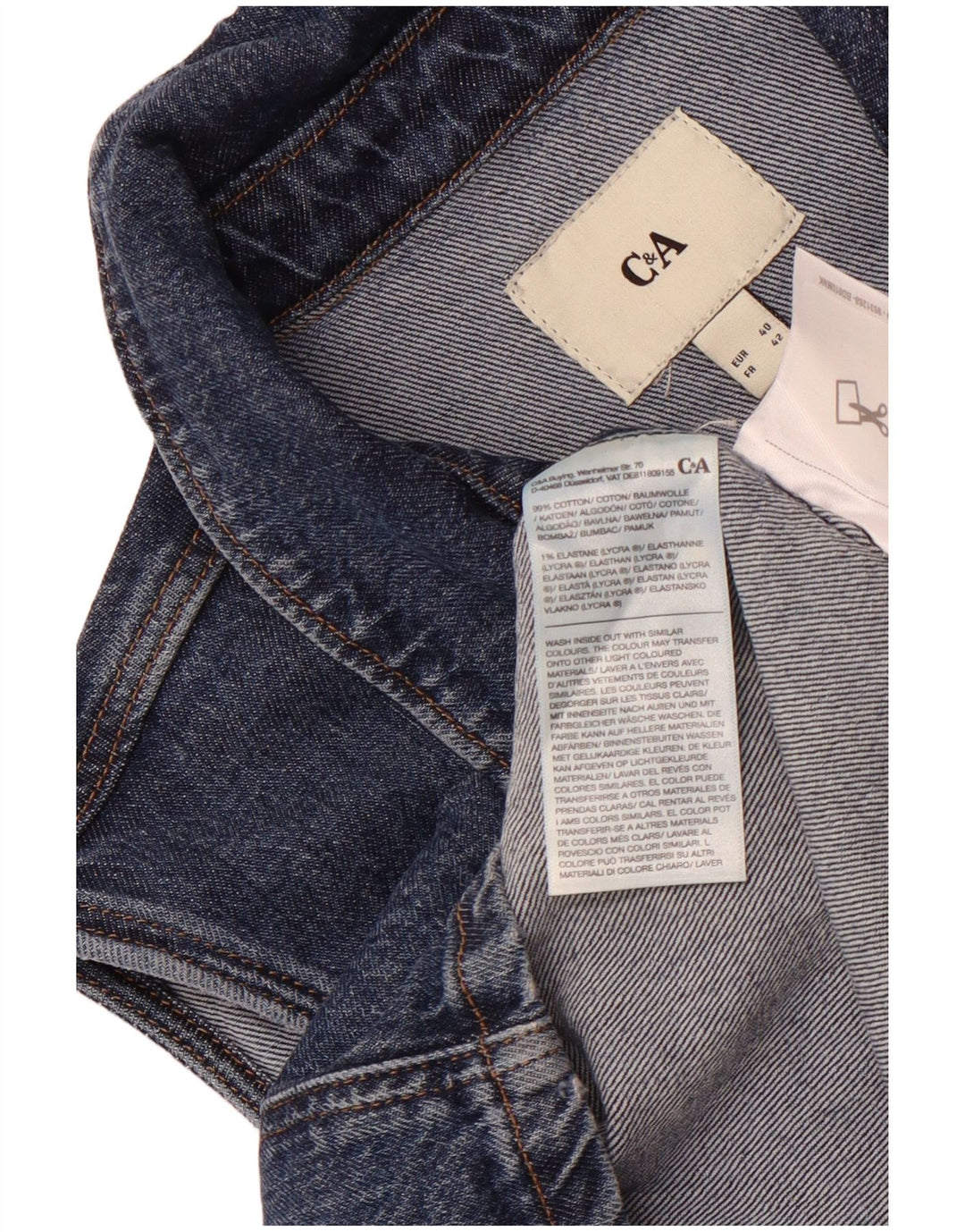 C & A Vestido vaquero sin mangas para mujer EU 40 Algodón azul medio