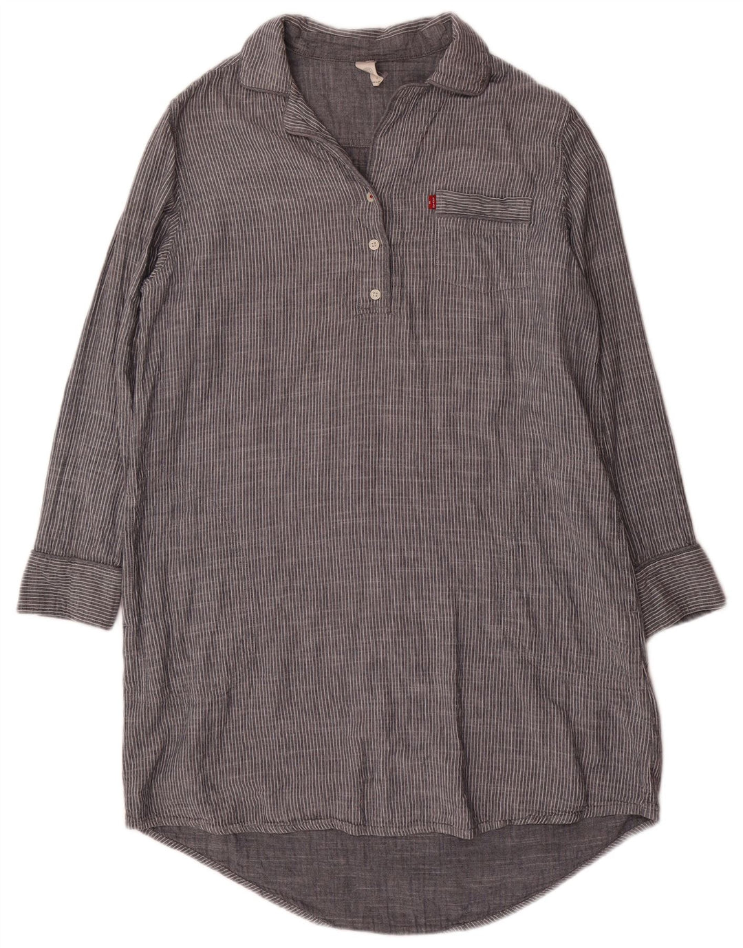 Levi's Vestido camisero tipo jersey para mujer Reino Unido 46 Grande Gris Algodón a rayas