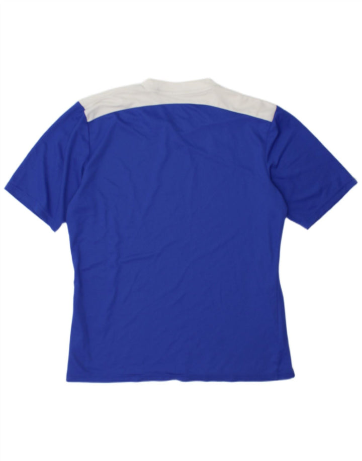 Adidas Hombre Climalite Camiseta Top Azul Medio Colorblock Poliéster