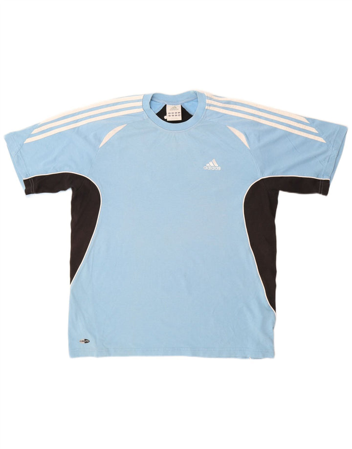 ADIDAS Camiseta Climalite para hombre UK 40/42 Algodón color block azul medio