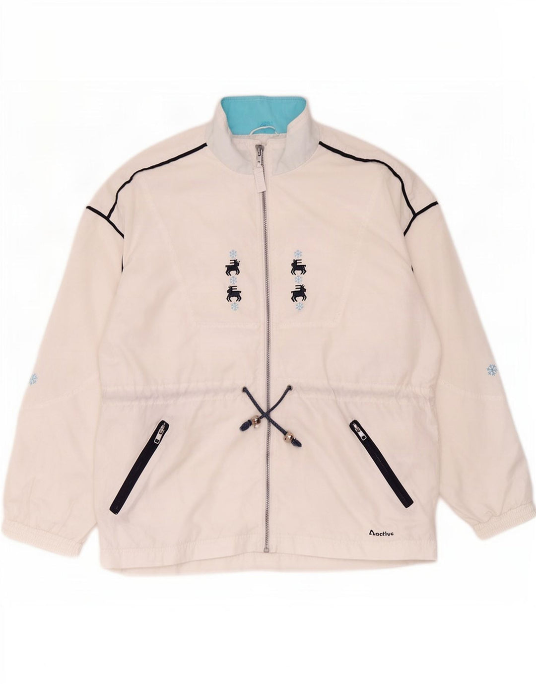 Chaqueta superior de chándal para hombre activa Poliéster blanco medio