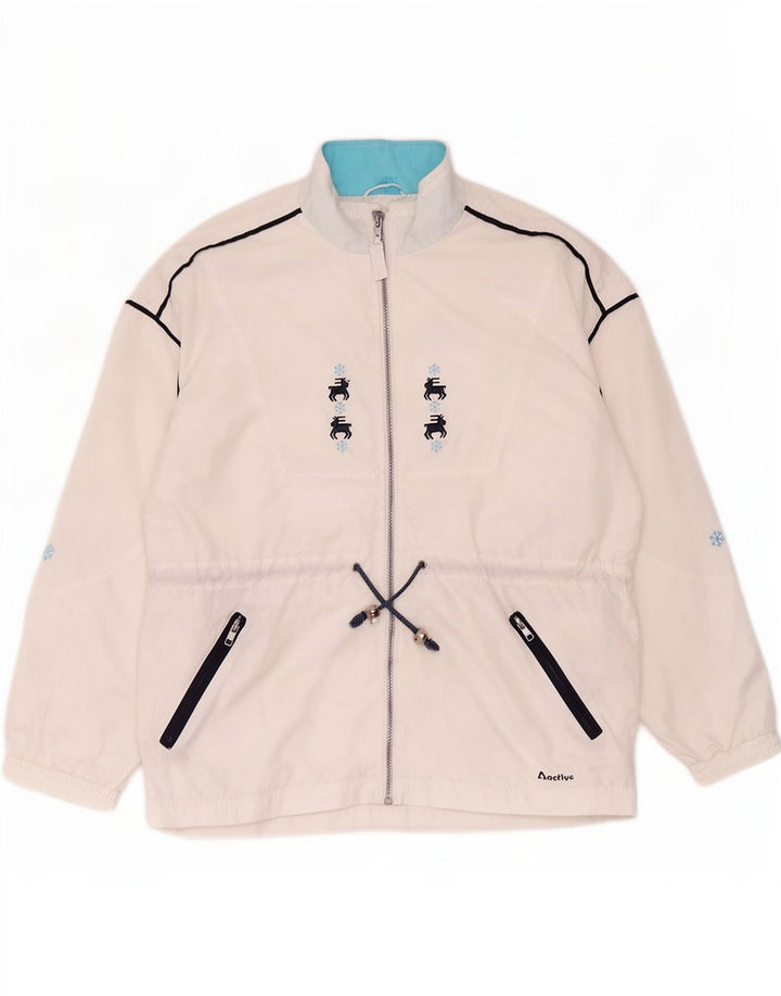 Chaqueta superior de chándal para hombre activa Poliéster blanco medio