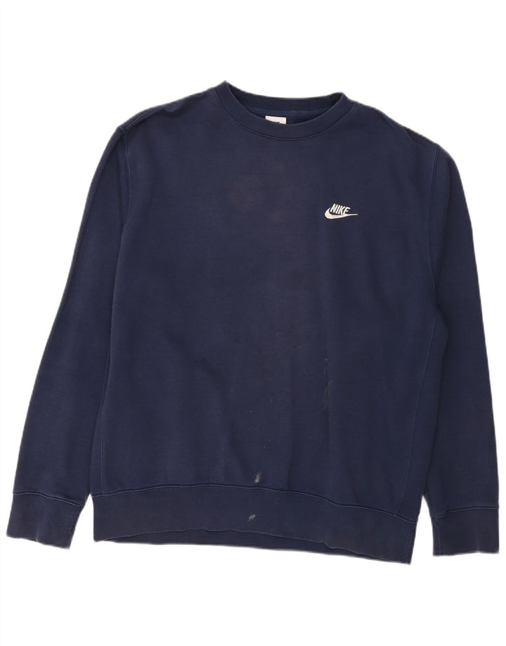 Nike Hombre Sudadera Jumper Grande Azul Marino Algodón