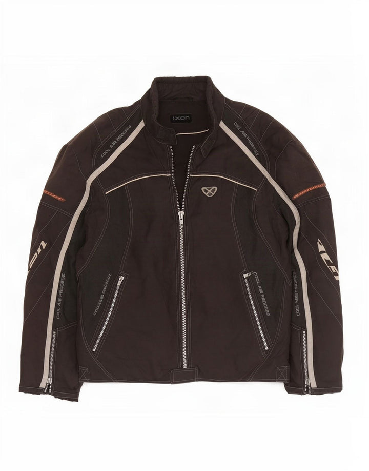 Ixon Chaqueta de motociclista para hombre con gráfico Racer UK 38 Mediano Negro Poliéster