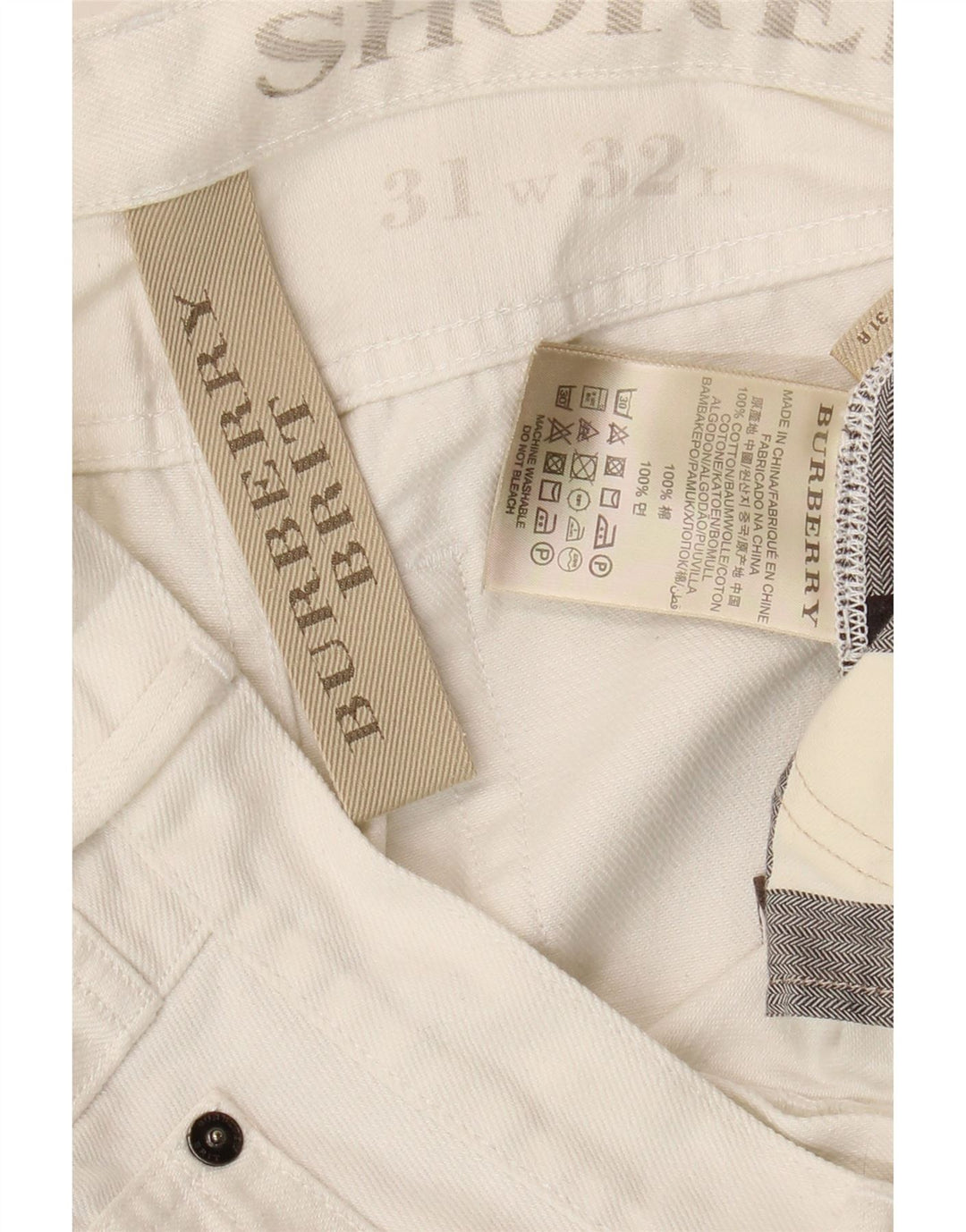 Vaqueros ajustados Burberry para hombre W31 L28 Algodón blanco