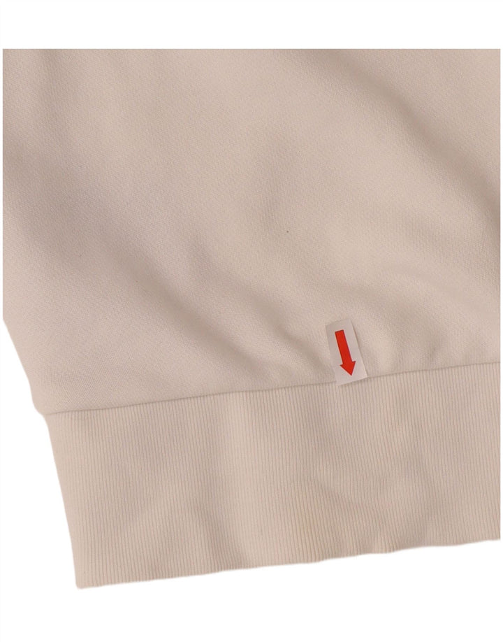 ADIDAS Sudadera con gráfico extragrande para mujer UK 12 Medium Off White