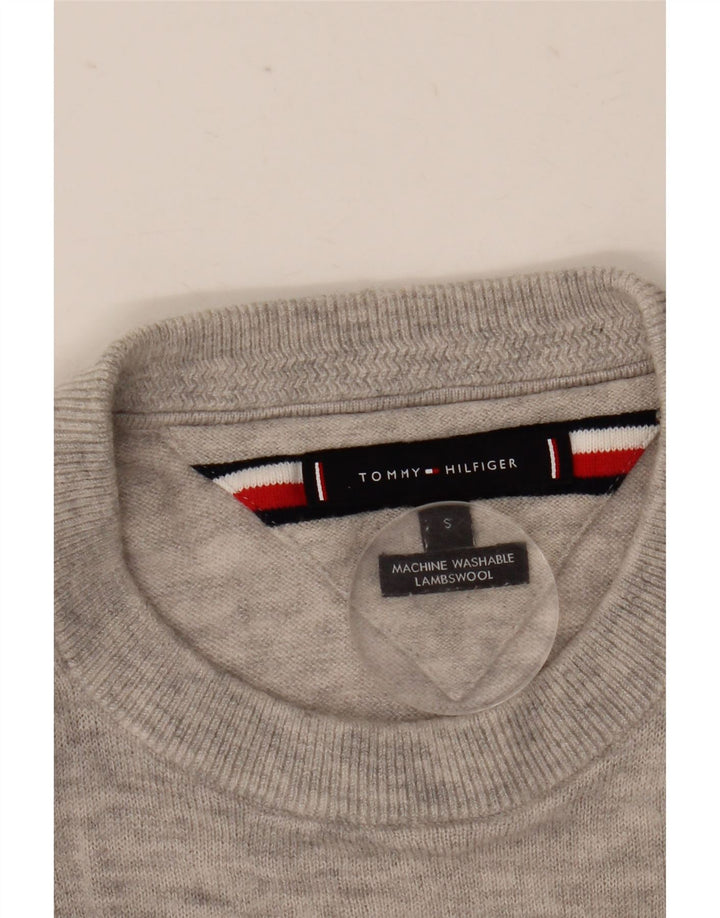 Tommy Hilfiger Suéter de cuello redondo para hombre pequeño gris
