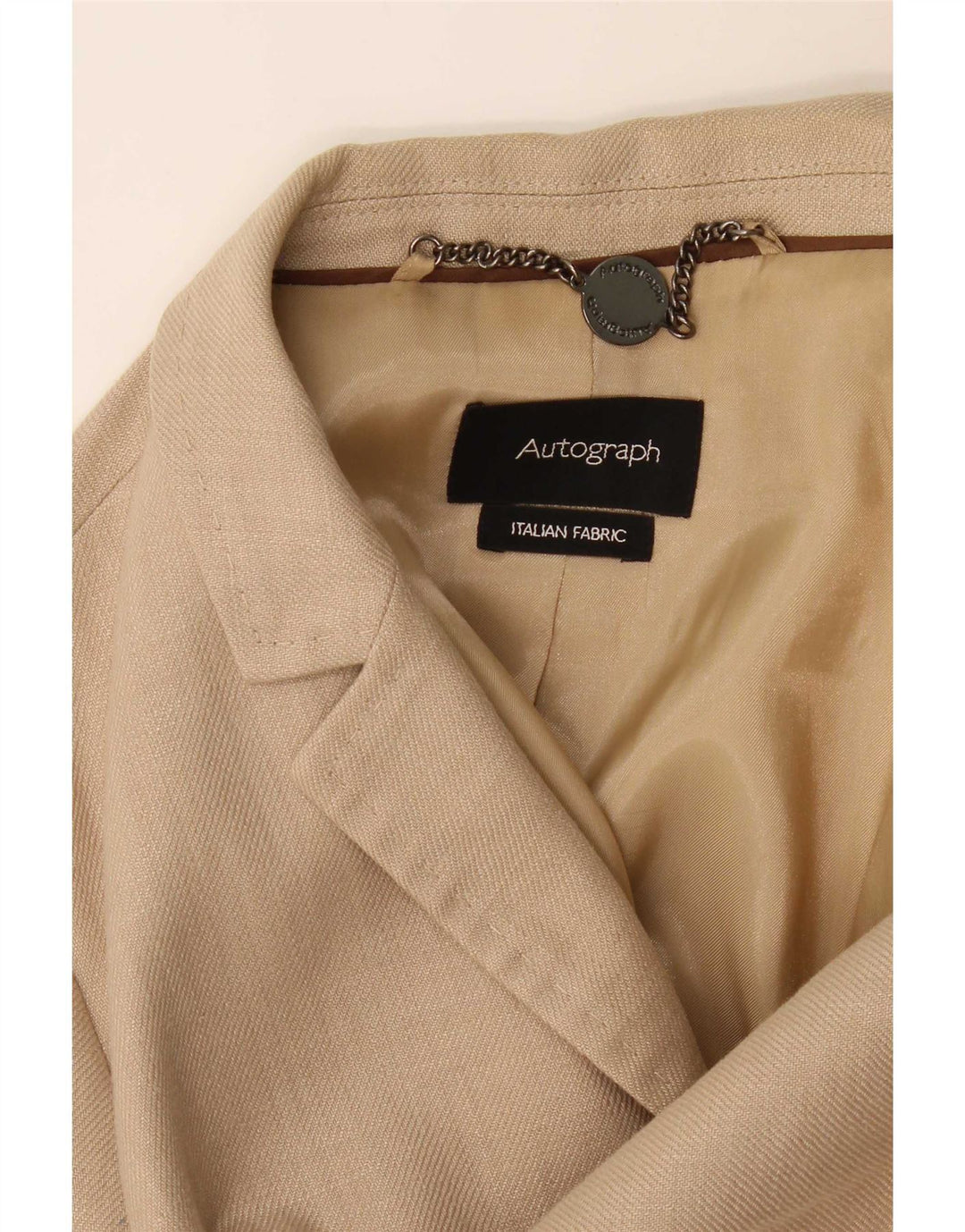 Marks & Spencer Chaqueta tipo blazer con 1 botón para mujer, talla 40, color beige