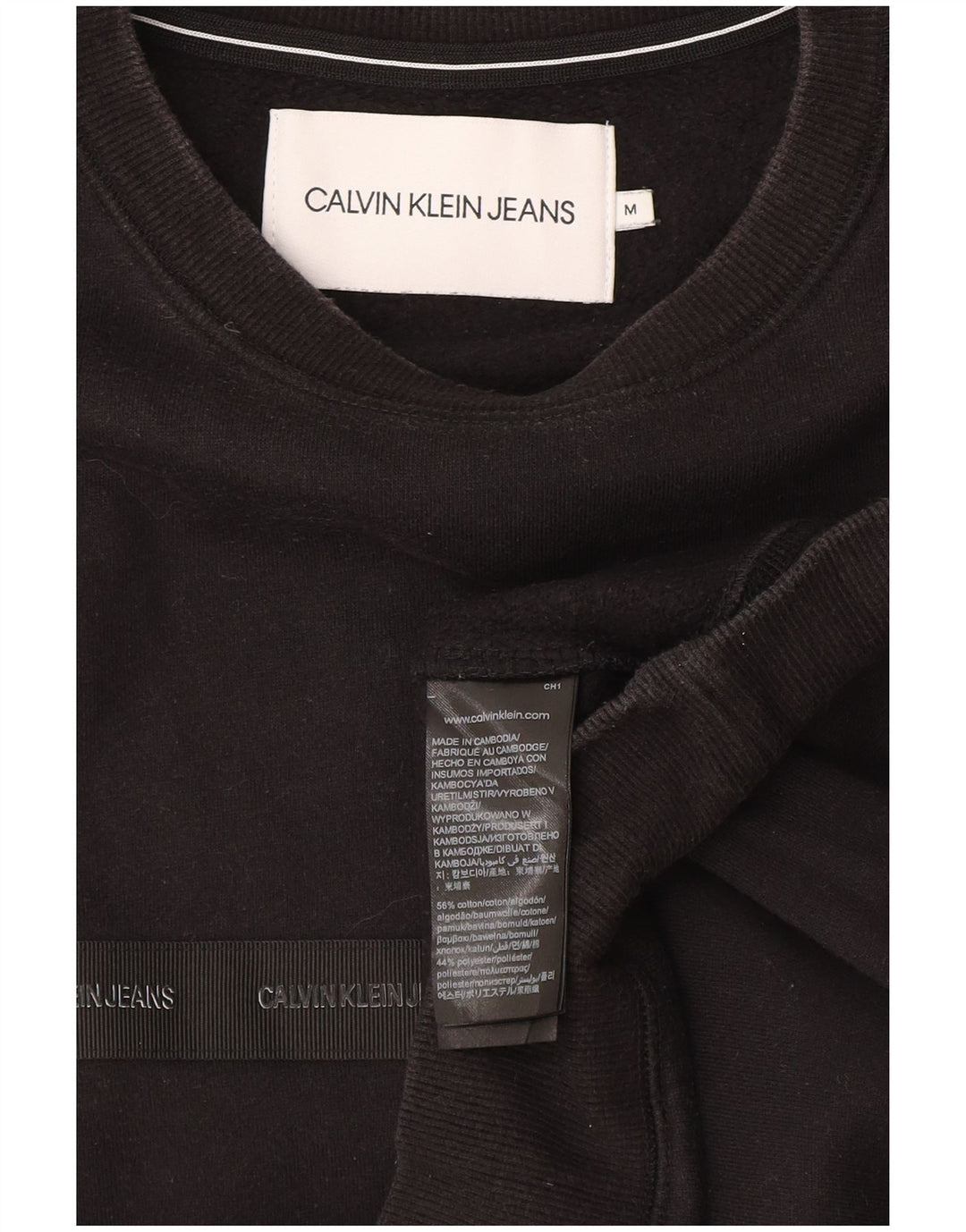 Calvin Klein Hombre Sudadera Gráfica Jumper Medium Algodón Negro