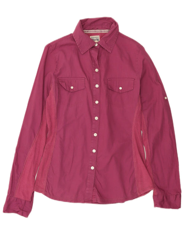 CONVERSE Camisa One Star para mujer UK 10 Small Pink Colourblock Cotton