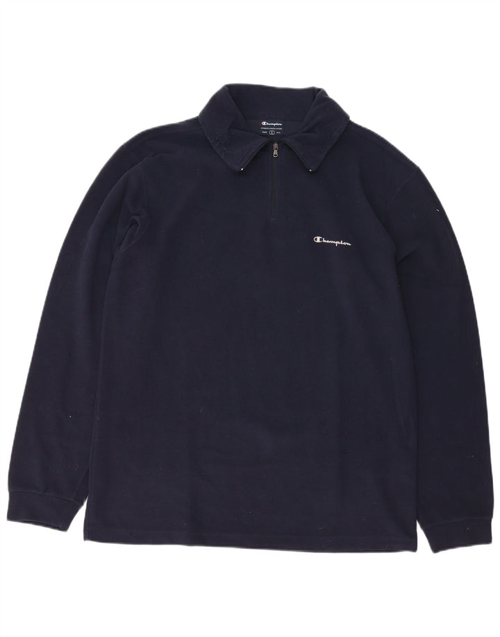 Champion Jersey De Forro Polar Con Cremallera Para Hombre Grande Poliéster Azul Marino