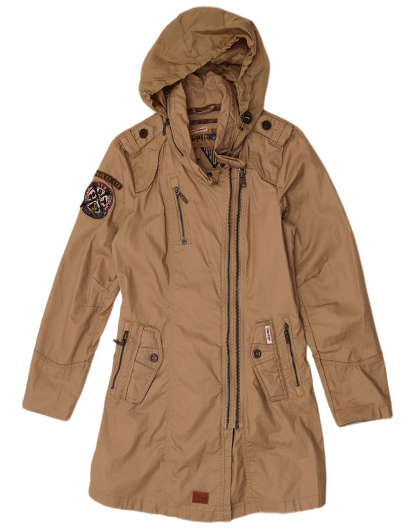 KHUJO Parka con capucha para mujer ES 40 XL Algodón beige